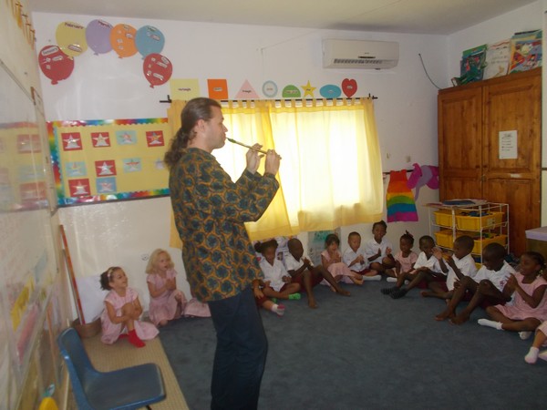 The storyteller plays his favourite instrument