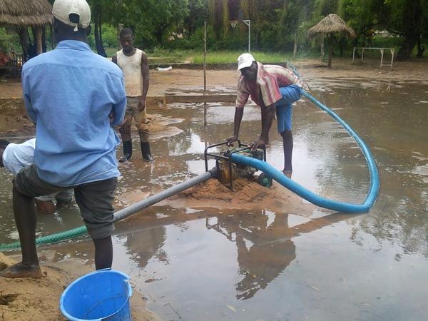 Pumping out the water